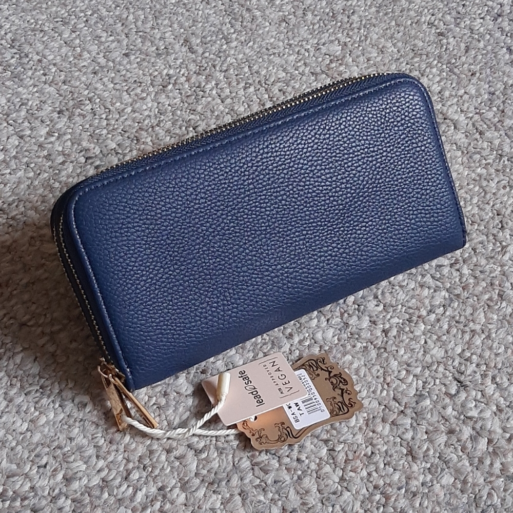 New Alyssa Double Compartment Faux Leather Wallet,